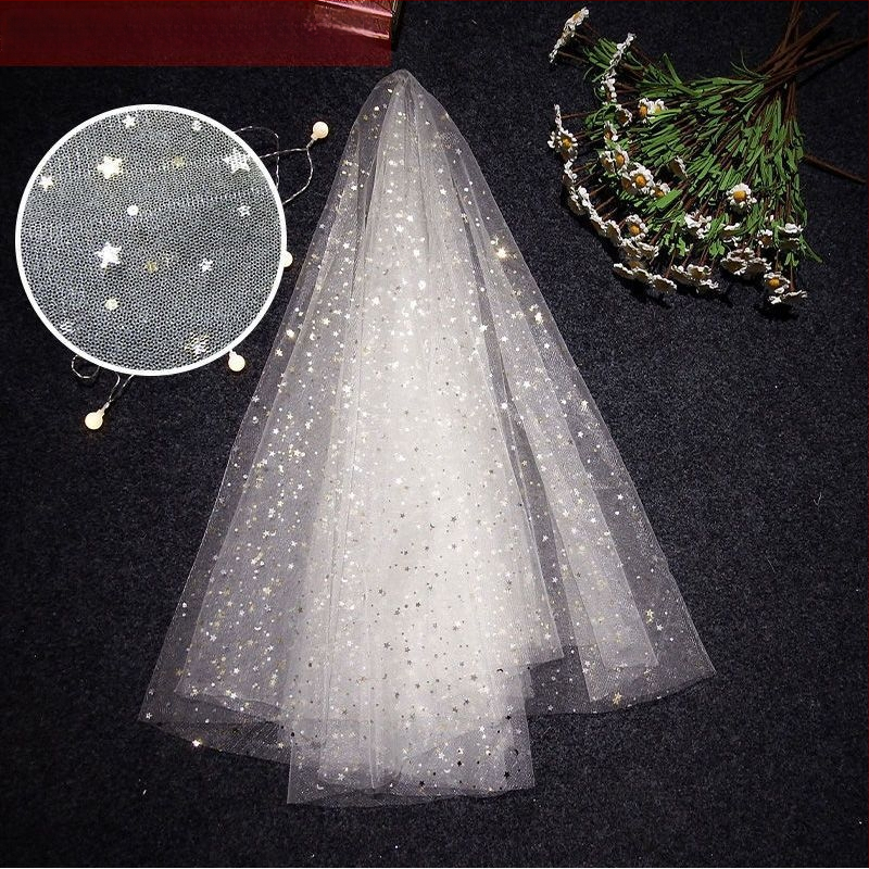 Воал и украса за глава, ултра фееричен стил, кратък моден проп за снимки от инфлуенсър, булчинско основно сватбено облекло, Марка Unique • Налично в склада • Лято 2021