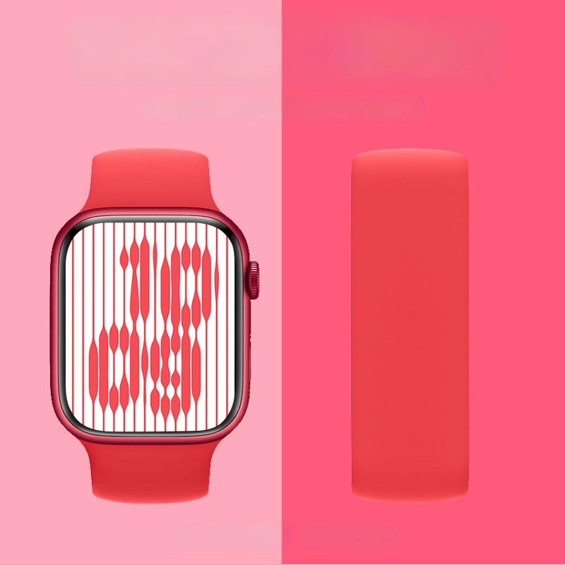 Silikona siksna Apple Watch, viencilpju dizains, saderīgs ar Series 9/8/7/6/SE, sprādze, svars 15 g, izlaidums 2024