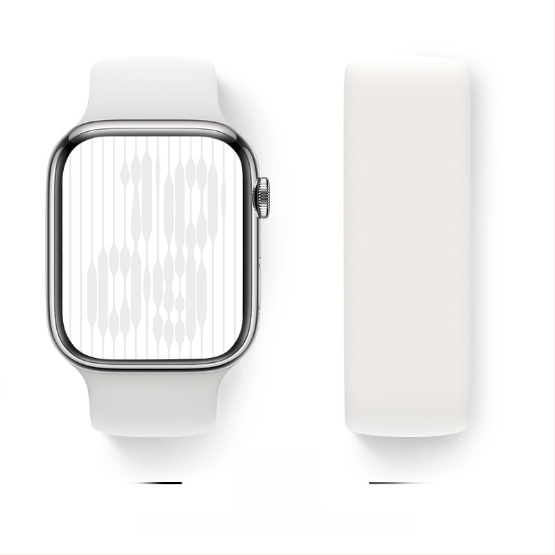 Silikona siksna Apple Watch, viencilpju dizains, saderīgs ar Series 9/8/7/6/SE, sprādze, svars 15 g, izlaidums 2024