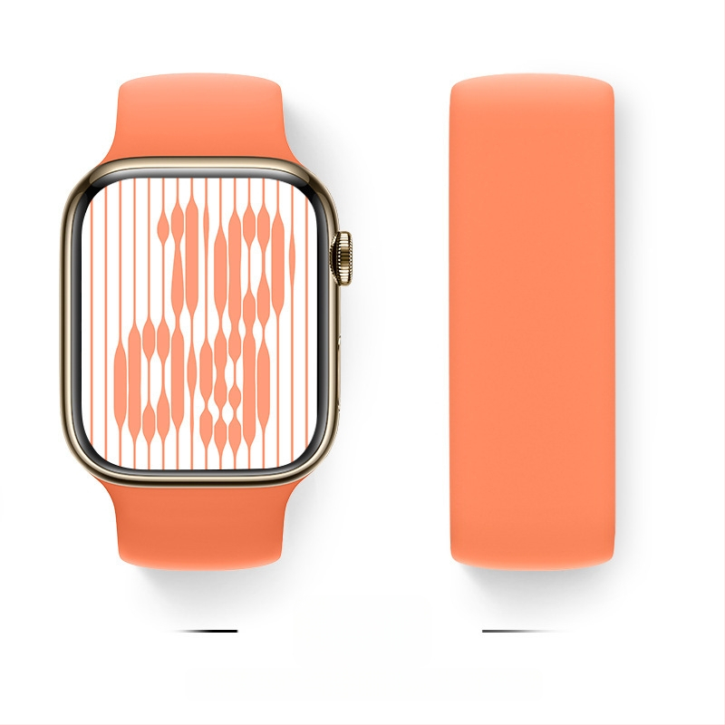 Silikona siksna Apple Watch, viencilpju dizains, saderīgs ar Series 9/8/7/6/SE, sprādze, svars 15 g, izlaidums 2024