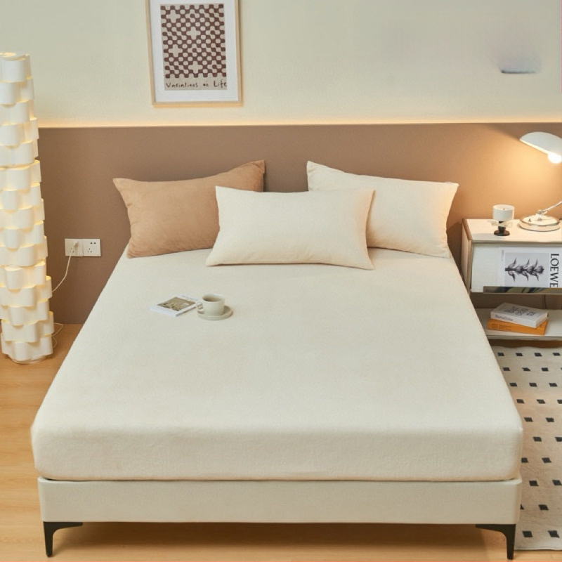 Плътен чаршаф с ластик от мляко велур – реактивно печатане и боядисване, 1000–1500 g, модерен стил, покривка за легло