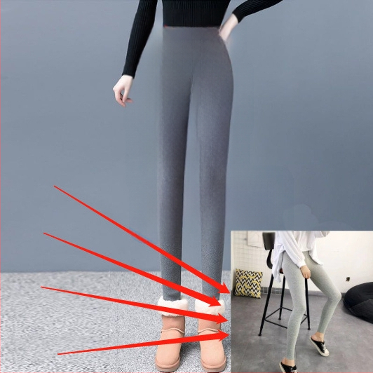 Панталони от велур за зима с подплата, плътна топла полиестерна смес, еластичен тесен силует