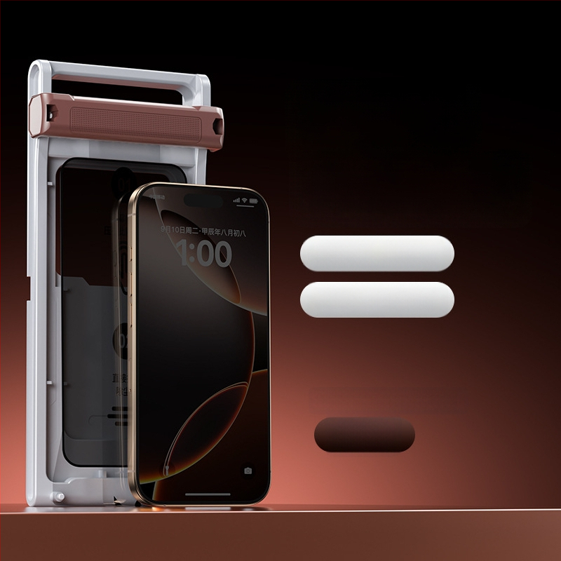 Apple 16Pro-hoz készült keményített üveg kijelzővédő, teljes lefedettség, anti-peep, anti-ujjlenyomat, porálló, HD, gyors felhelyezés