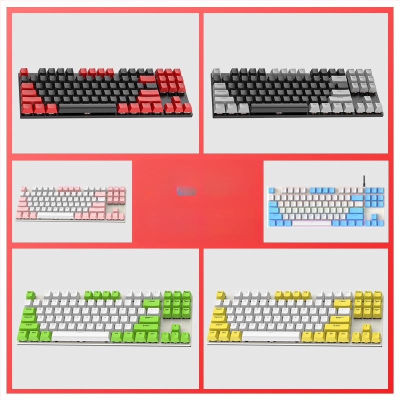 Q301 87‑gombos mechanikus billentyűzet, zöld tengelyű kapcsolók, RGB háttérvilágítás, kábeles, vízálló