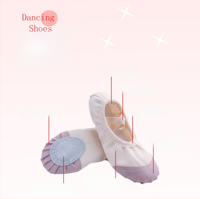 Παπούτσια χορού - Μπαλέτο, Σύγχρονος χορός, Λατινικά - Καμβά επάνω μέρος, Δερμάτινη σόλα, Unisex, Ελαφριά