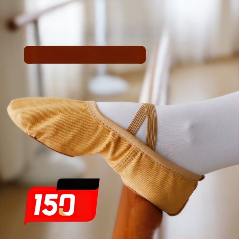 Χορευτικά Παπούτσια για Μπαλέτο και Λαϊκό Χορό, Αναπνεύσιμα και Ελαφριά, με Σόλα από Γνήσιο Δέρμα