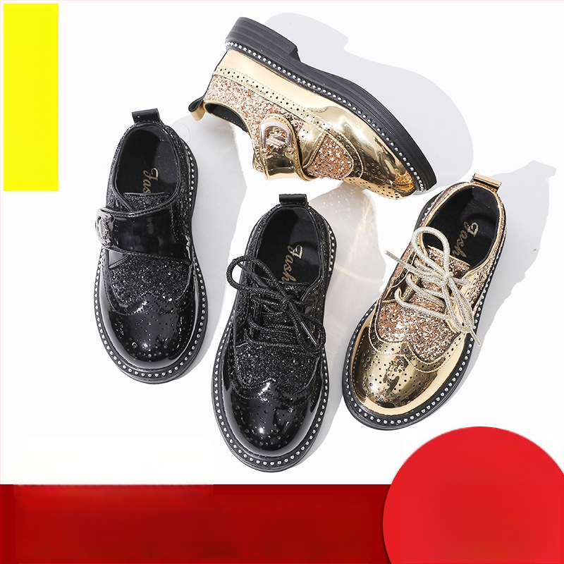 Παπούτσια δερμάτινα για αγόρια, αγγλικού στυλ, σόλα από καουτσούκ, πάτος PU, αναπνέσιμα και αντιολισθητικά