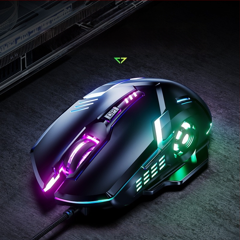 Laidinė žaidimų pelė su 6 mygtukais, USB, 3000 DPI, reguliuojamas DPI, ergonomiškas dizainas, 4 krypčių ratukas