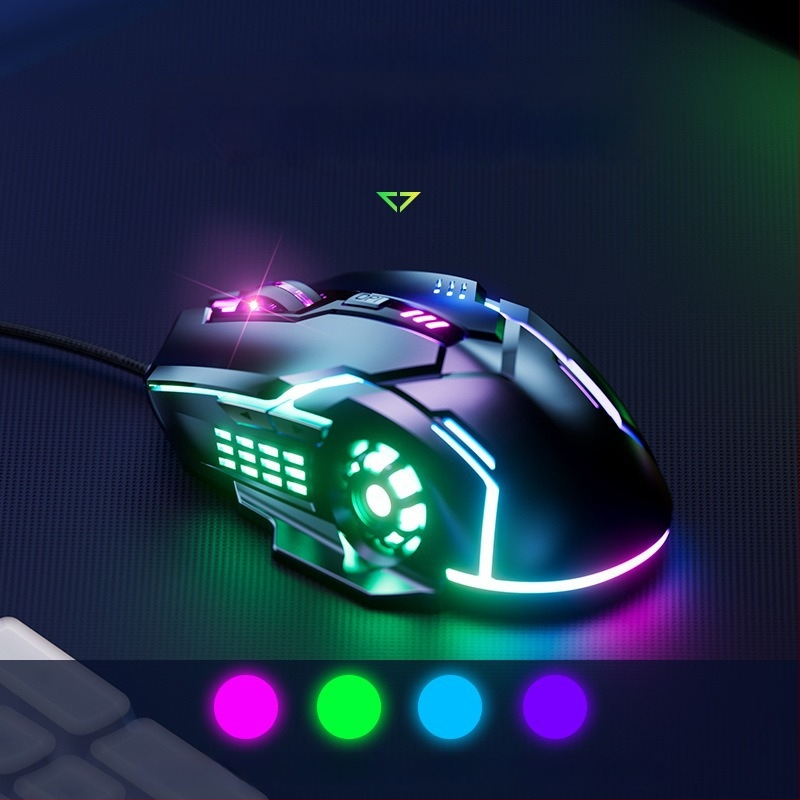 Laidinė žaidimų pelė su 6 mygtukais, USB, 3000 DPI, reguliuojamas DPI, ergonomiškas dizainas, 4 krypčių ratukas
