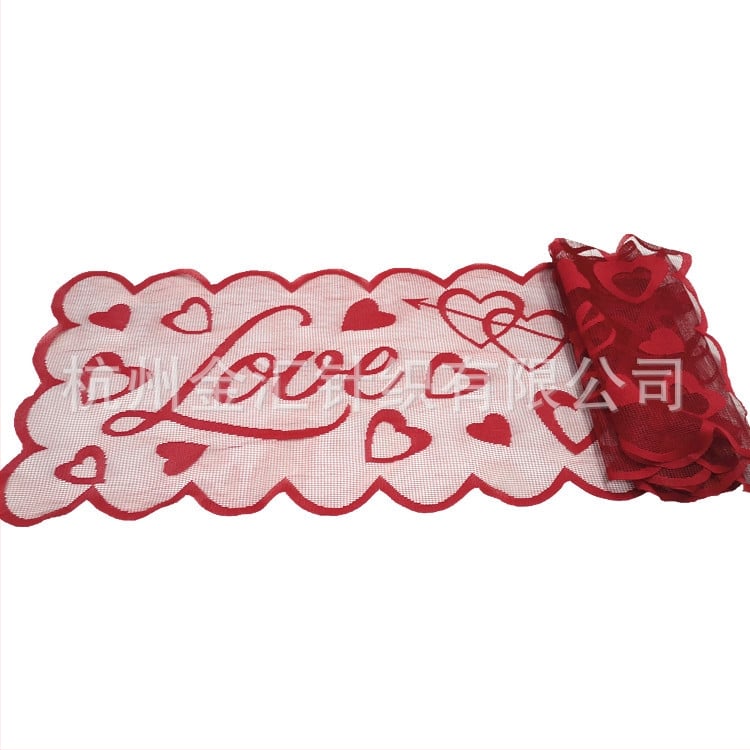 Флаг за маса, сърцевиден модел, полиестер, модерен стил, с опция за персонализиране