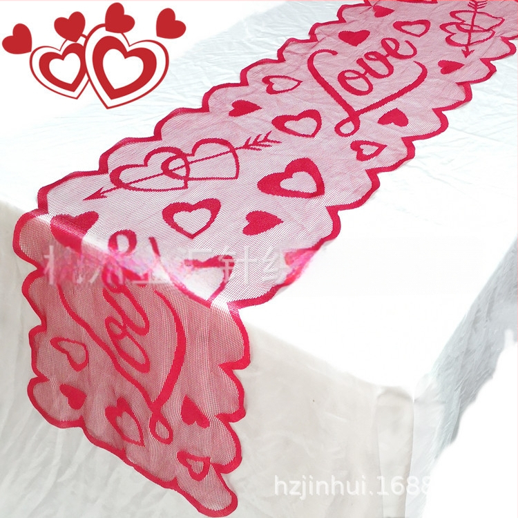 Флаг за маса, сърцевиден модел, полиестер, модерен стил, с опция за персонализиране