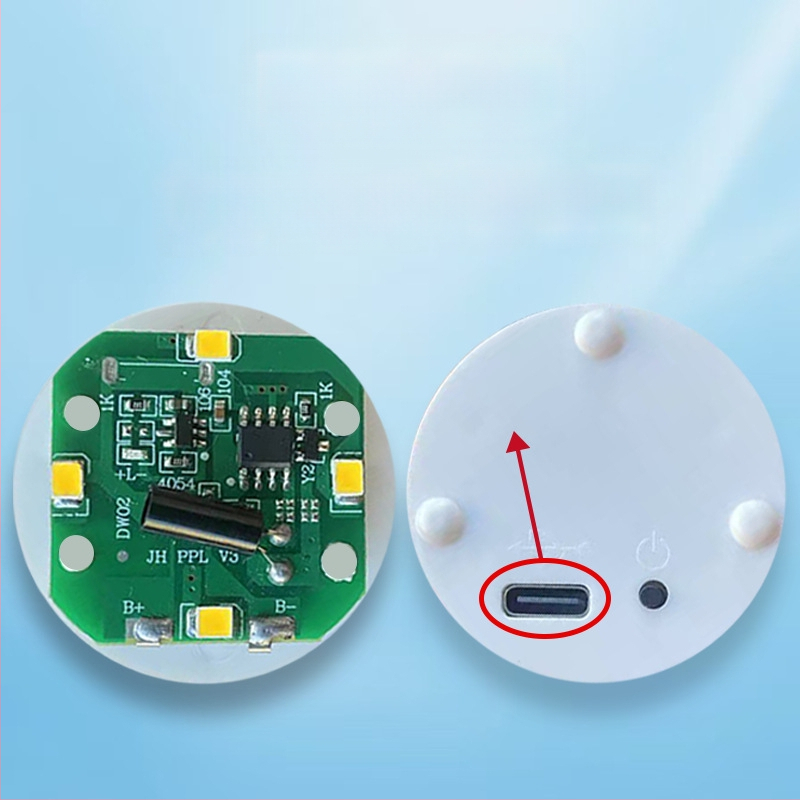 Feltölthető érintésre aktiválódó éjjeli lámpa alappal, fényerő-szabályozással