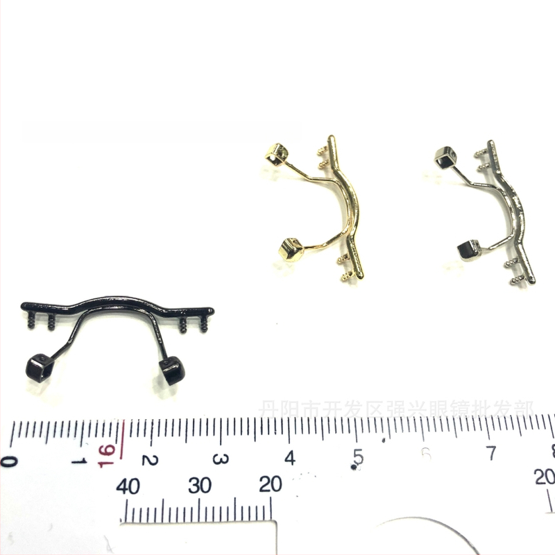 Fém középső híd tartozék keret nélküli szemüveghez - modell: dupla, orrszegcsont-támasz