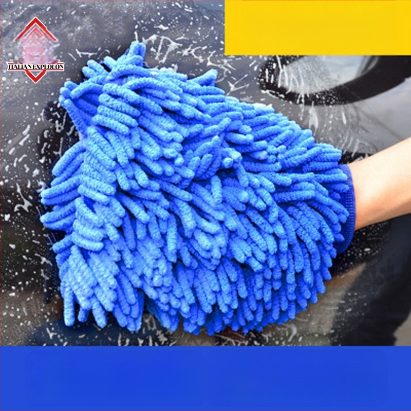 Automobilių plovimo pirštinės – pūkuotos chenille, suede medžiaga, atsparios vandeniui, lokio letenos dizainas, dažų apsauga