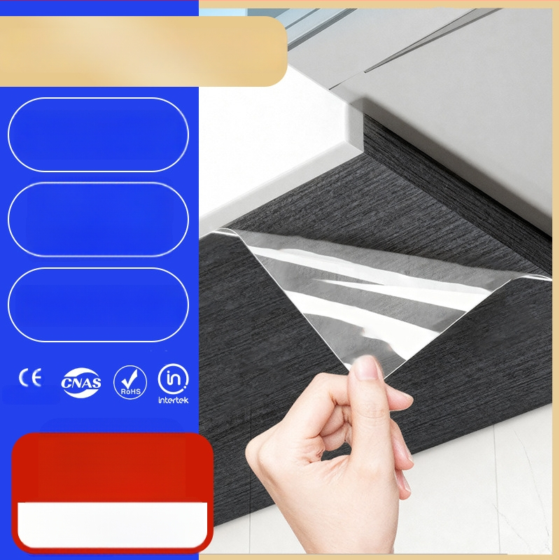 Folie PVC autoadezivă pentru ușile de la dulap – rezistentă la apă și la ulei, transparentă, 1 bucată, pentru bucătărie și dulapuri, stil modern minimalist