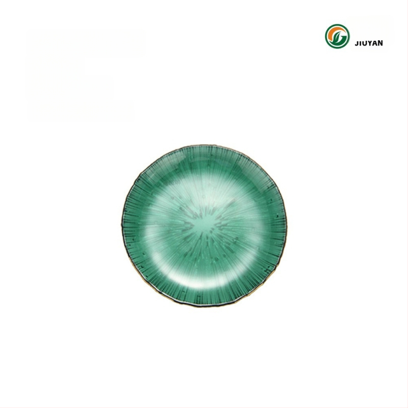 Stiklo vaisių lėkštė Europos stiliumi, apvali, karščiui atspari paviršius, mikrobangų krosnelė tinkama, logotipas spausdintas