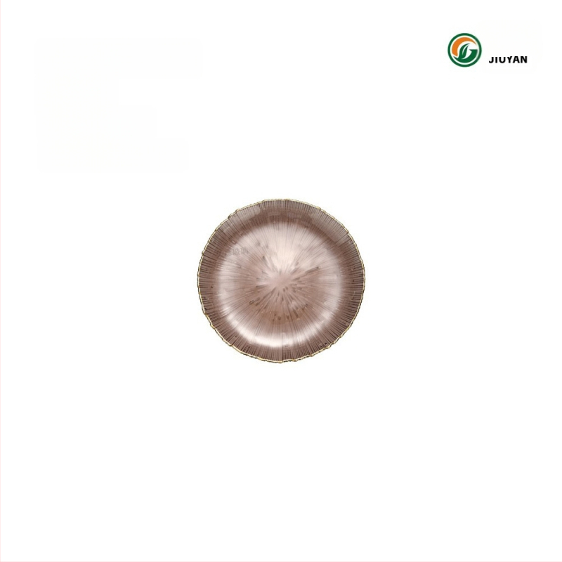 Stiklo vaisių lėkštė Europos stiliumi, apvali, karščiui atspari paviršius, mikrobangų krosnelė tinkama, logotipas spausdintas