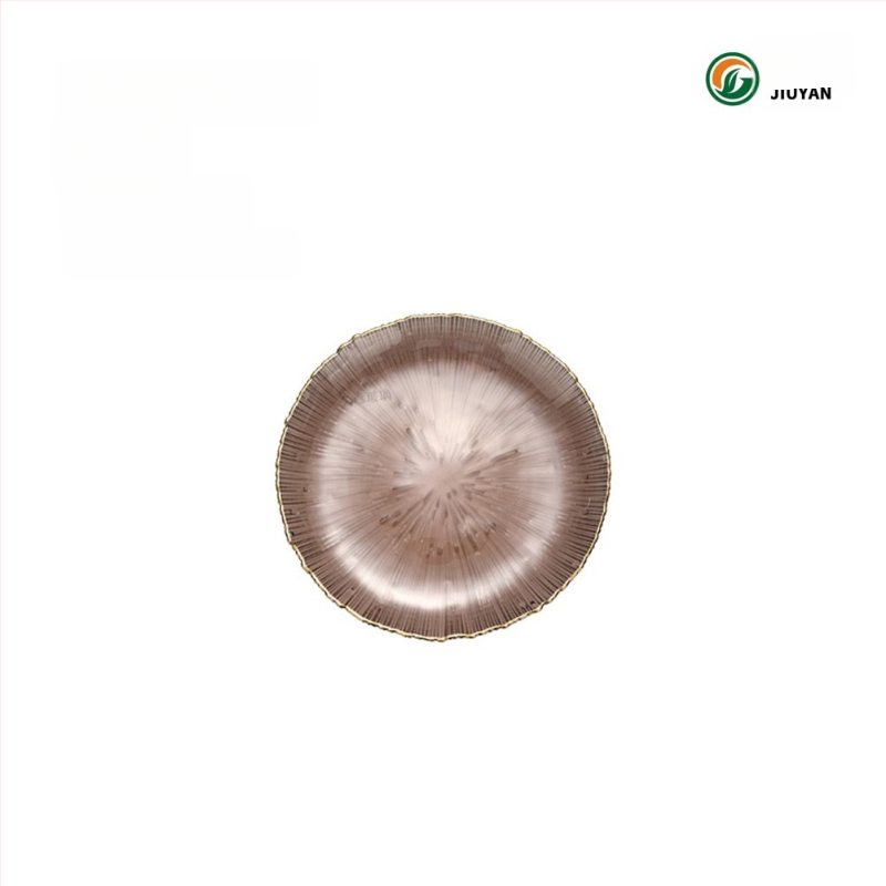 Stiklo vaisių lėkštė Europos stiliumi, apvali, karščiui atspari paviršius, mikrobangų krosnelė tinkama, logotipas spausdintas