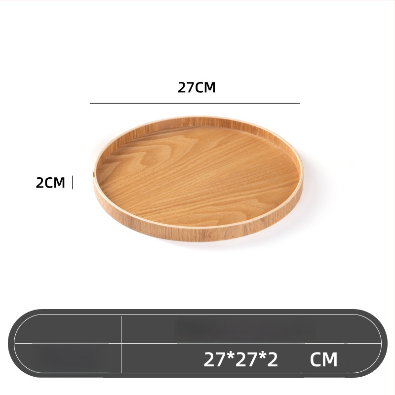 Medinė apvali lėkštė, japonų stilius, vientisas raštas, su logotipo įspaudu