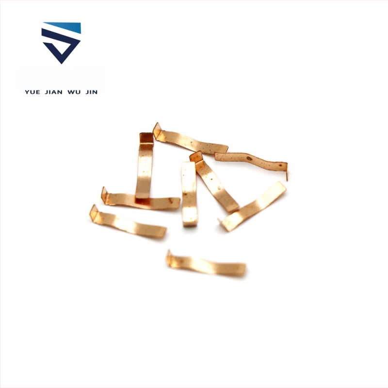 Vadošs kontakta loks elektronikas/bateriju piederumiem, Modelis YJ772 — Materiāli: fosfora bronza, berilija vara BeCu un nerūsējošā tērauda štancētas daļas — Zīmols Guangdong Sword