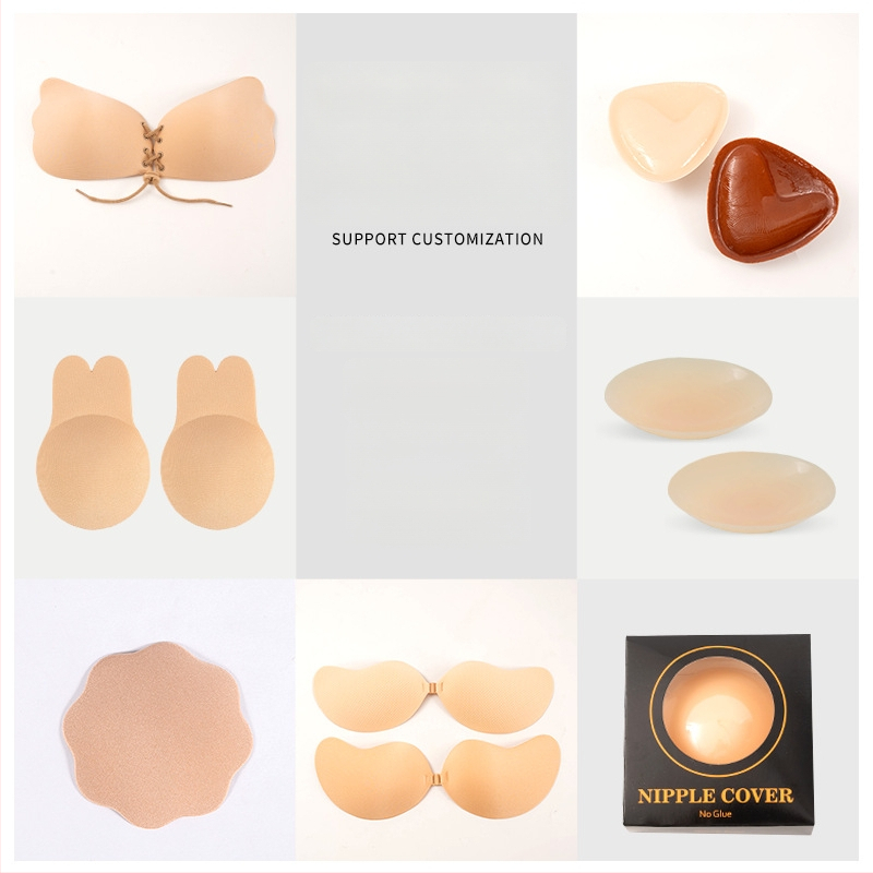 Zhihui Nematomas silikoninis krūtinės pleistras – be petnešių, vientisas dizainas, medvilnės audinys, šoninė sagtis