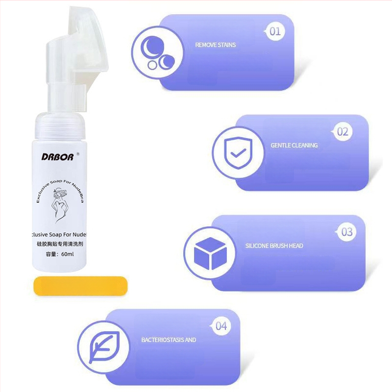 DRBOR valymo skystis silikoniniams krūties pleistrams, 60 ml, Guangdong