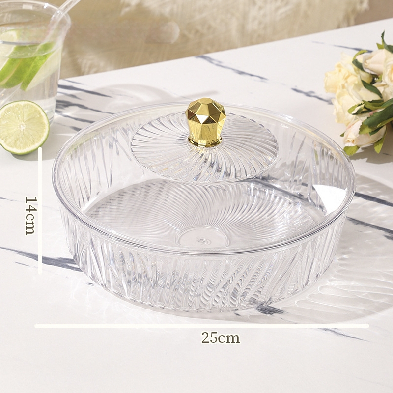 Fedéllel gyümölcstál – műanyag, könnyed luxus textúra, európai stílus, nagy kapacitás száraz gyümölcsre és édességekre