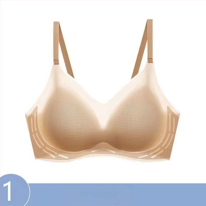 Be siūlių moterų liemenėlė - ultra plona, kvėpuojanti, be vielos, formuojantys kupi (viršus plonas, apačia storesnė), fiksuotos dvigubos petnešos, nugaros dviejų eilių sagtis