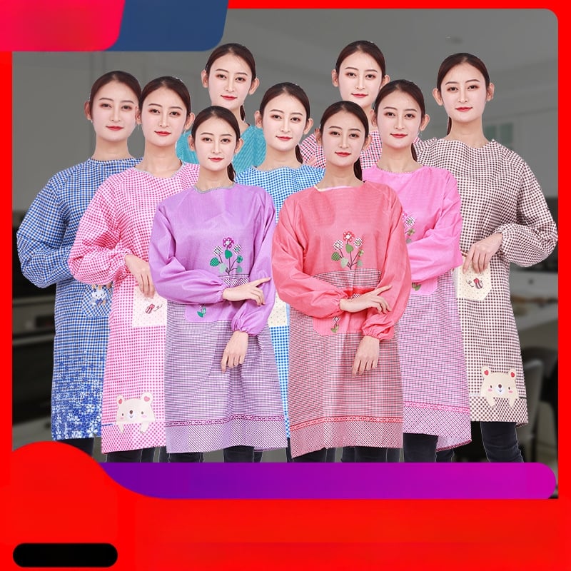 Ποδιά Cox Man με μανίκια – αντιλερωτικό βελούδινο ύφασμα με υφή ροδάκινου, μοτίβο Καρτούν/Ανίμε