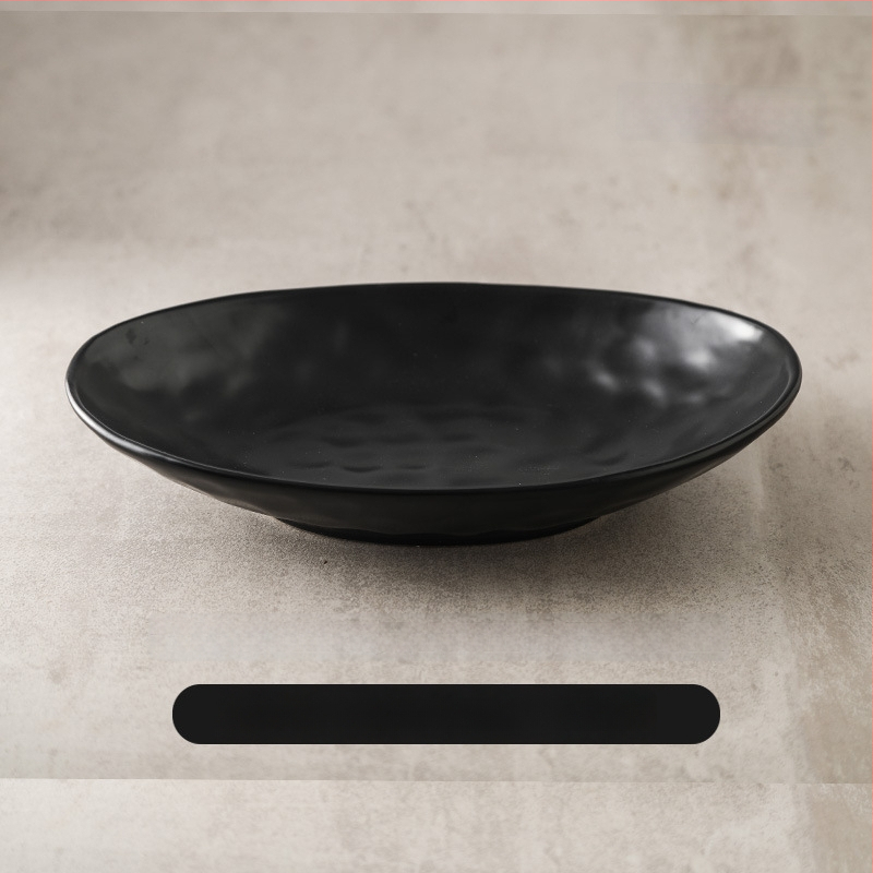 Japonų retro keraminė ovalinė lėkštė, tinkama žuvims, salotoms ir šaltoms patiekalams; mikrobangų krosnelė saugi