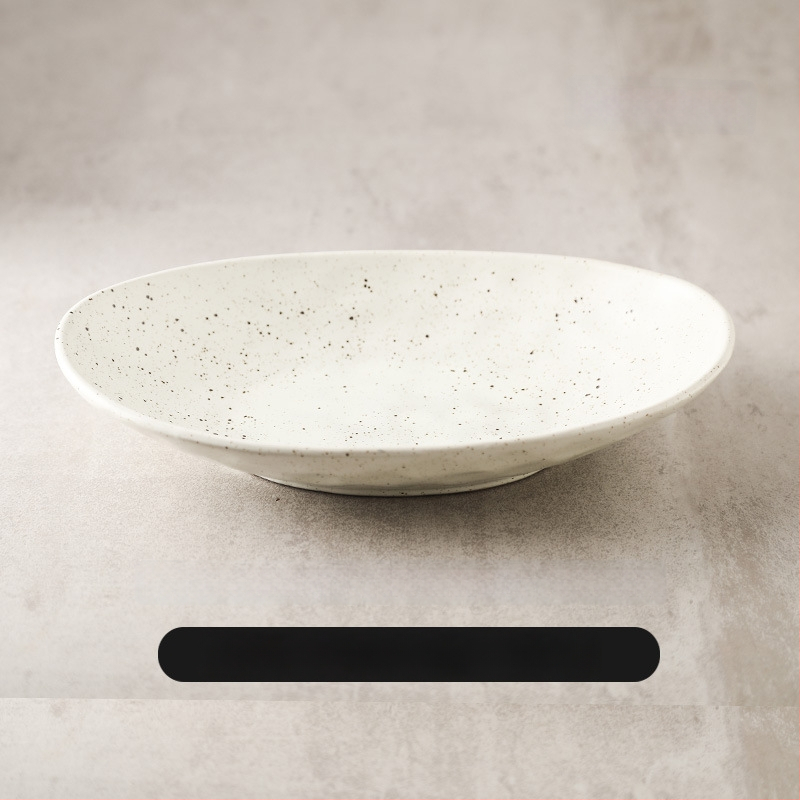 Japonų retro keraminė ovalinė lėkštė, tinkama žuvims, salotoms ir šaltoms patiekalams; mikrobangų krosnelė saugi