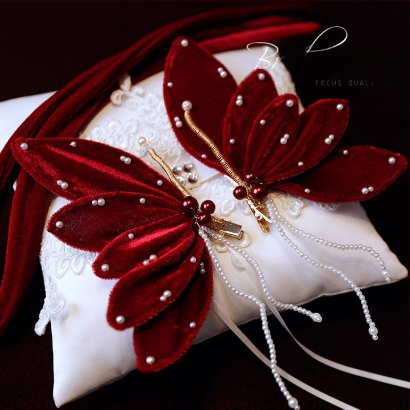 Комплект пеперудени щипки за коса за булки с топаз, есен 2022