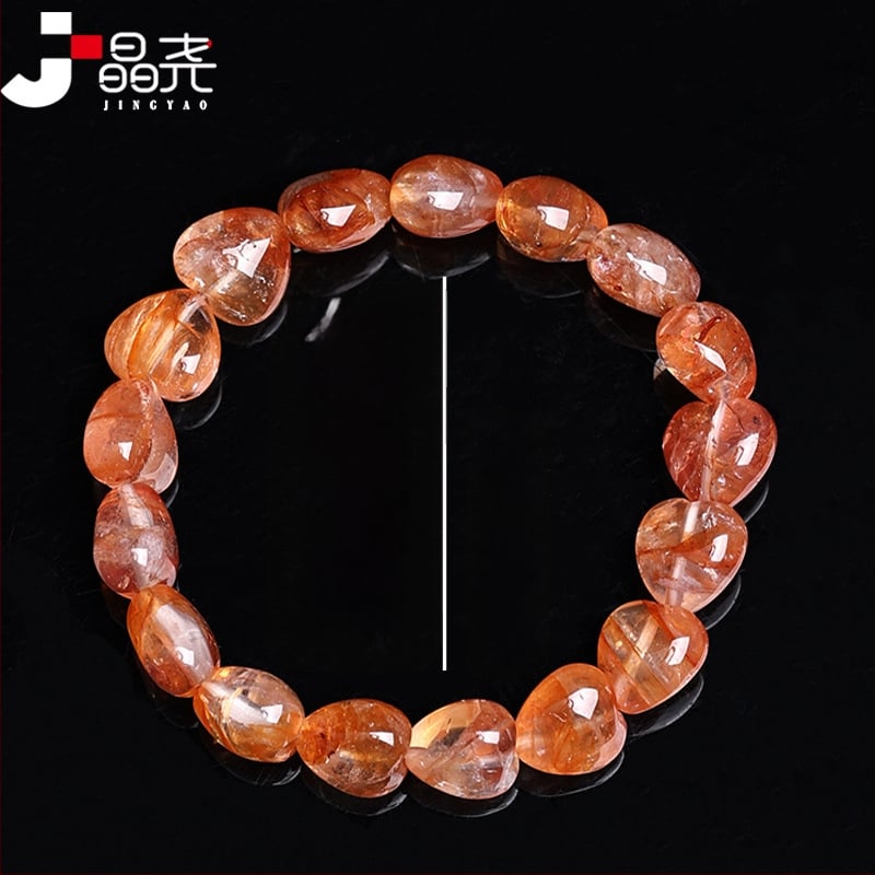 Βραχιόλι από φυσικό κρύσταλλο με σχέδιο καρδιάς από ρητίνη λουλουδιών, λείανση φινιρίσματος; μάρκα Jinyao, σετ 17 τεμαχίων, κατά της κόπωσης