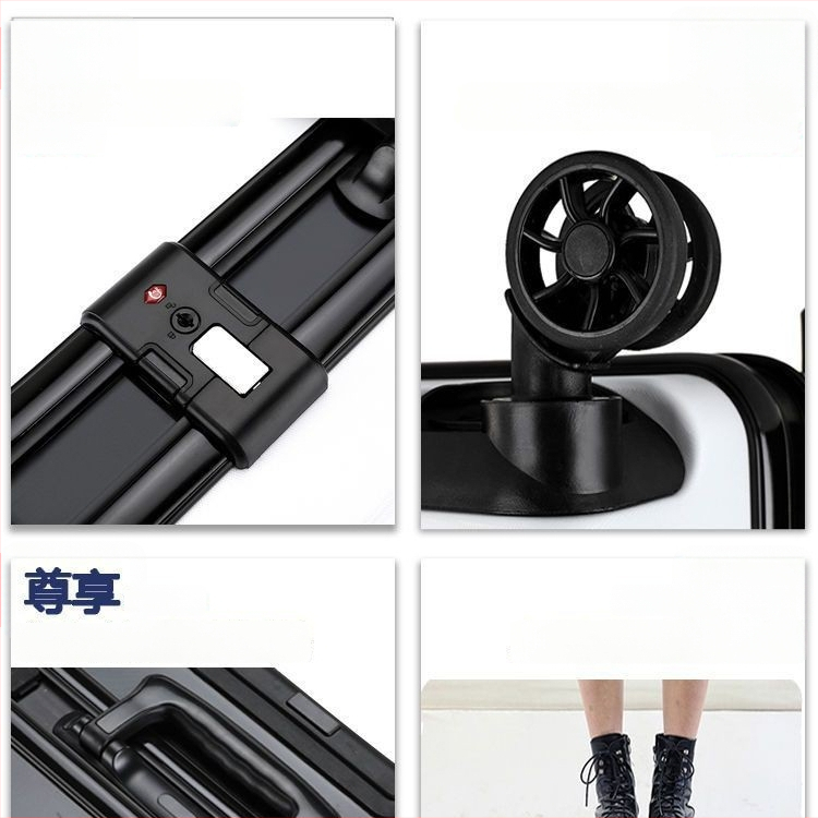 Куфар за пътуване от ABS материал, зип-отваряне, USB порт за зареждане, универсални колела и тегло 4 кг.