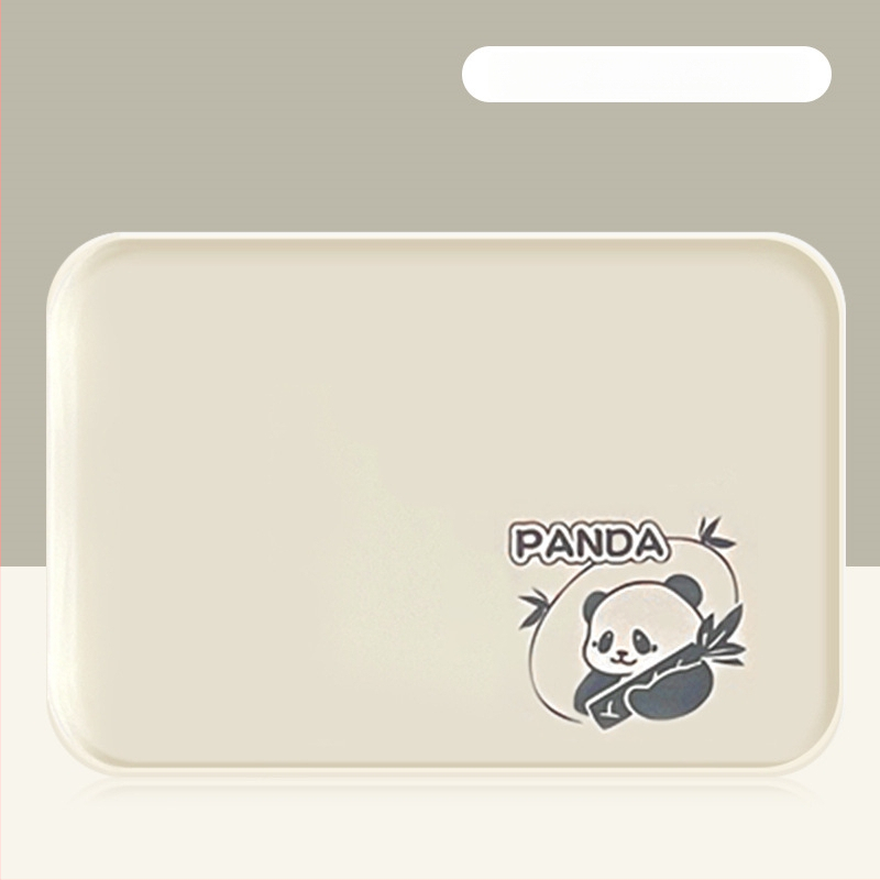 Plastikinis padėklas kvadratinės formos, karikatūrinis raštas, skandinaviškas stilius, glazūruotas paviršius.