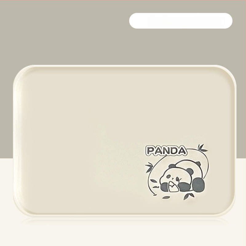 Plastikinis padėklas kvadratinės formos, karikatūrinis raštas, skandinaviškas stilius, glazūruotas paviršius.