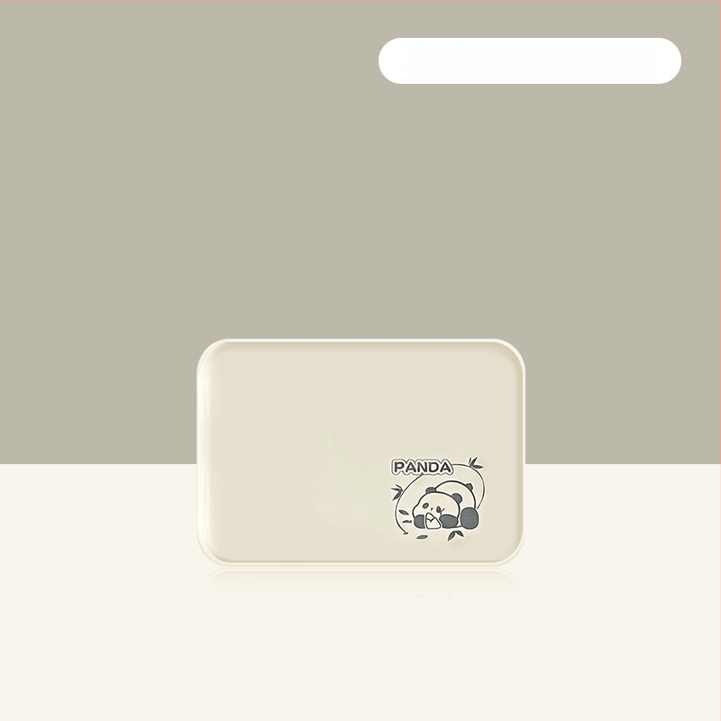 Plastikinis padėklas kvadratinės formos, karikatūrinis raštas, skandinaviškas stilius, glazūruotas paviršius.