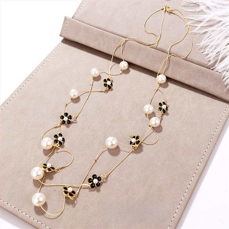 Dugačka biserno ogrlica za žene, korejskog stila, minimalistički privjesak na lanac za džemper