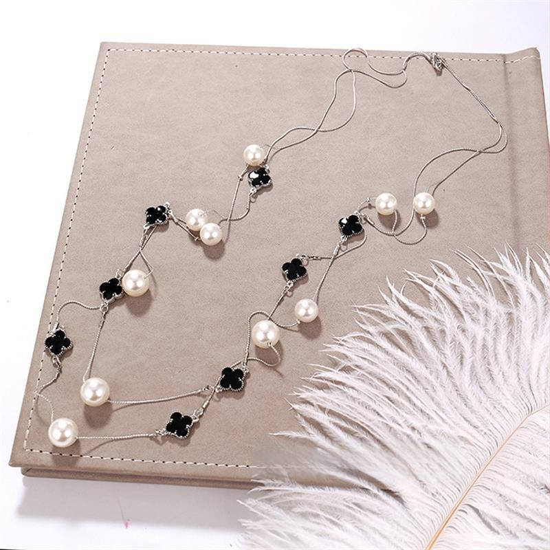 Dugačka biserno ogrlica za žene, korejskog stila, minimalistički privjesak na lanac za džemper