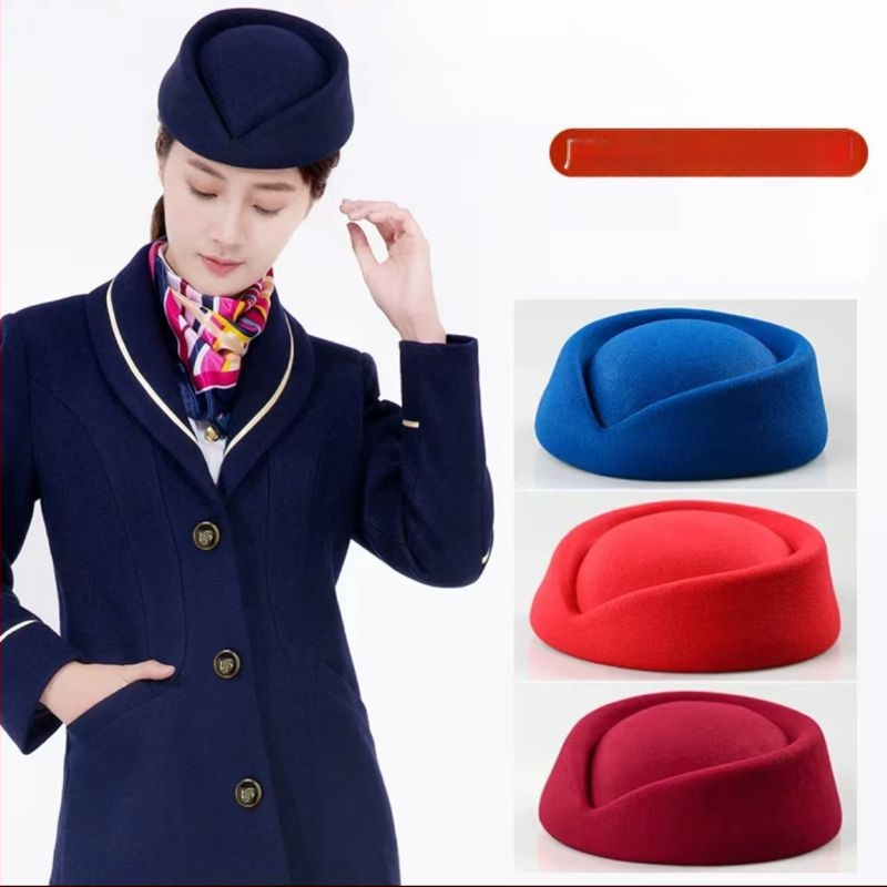 Pălărie Topper pentru femei, din lână, coroană dom, boruri Eaves, model monocrom