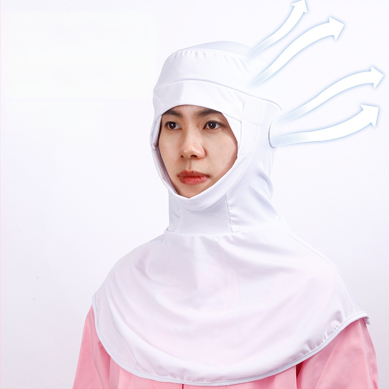 Căciulă de protecție la praf cu fular elastic și clipsuri pentru urechi, milk silk, unisex, vârf plat, toate anotimpurile