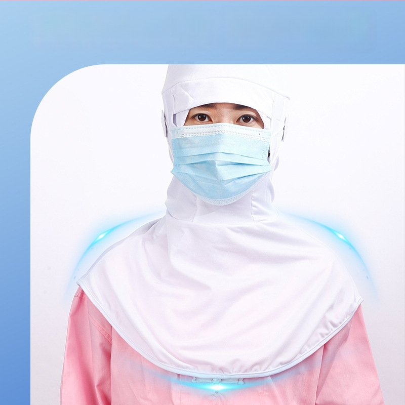 Căciulă de protecție la praf cu fular elastic și clipsuri pentru urechi, milk silk, unisex, vârf plat, toate anotimpurile