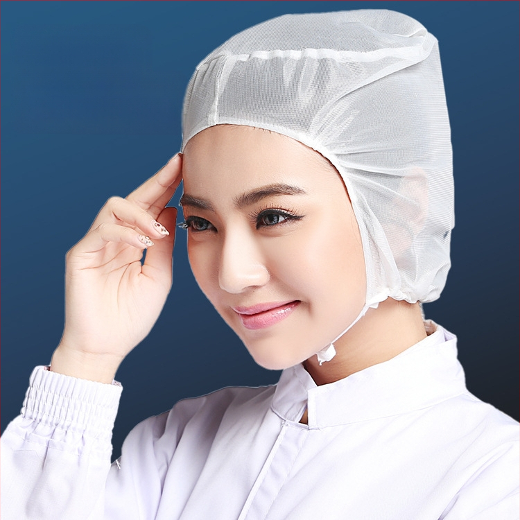 Șapcă din plasă cu căptușeală internă pentru atelierul de la o fabrică alimentară, cu șiret, respirabilă, ușoară, fir warp-knitting