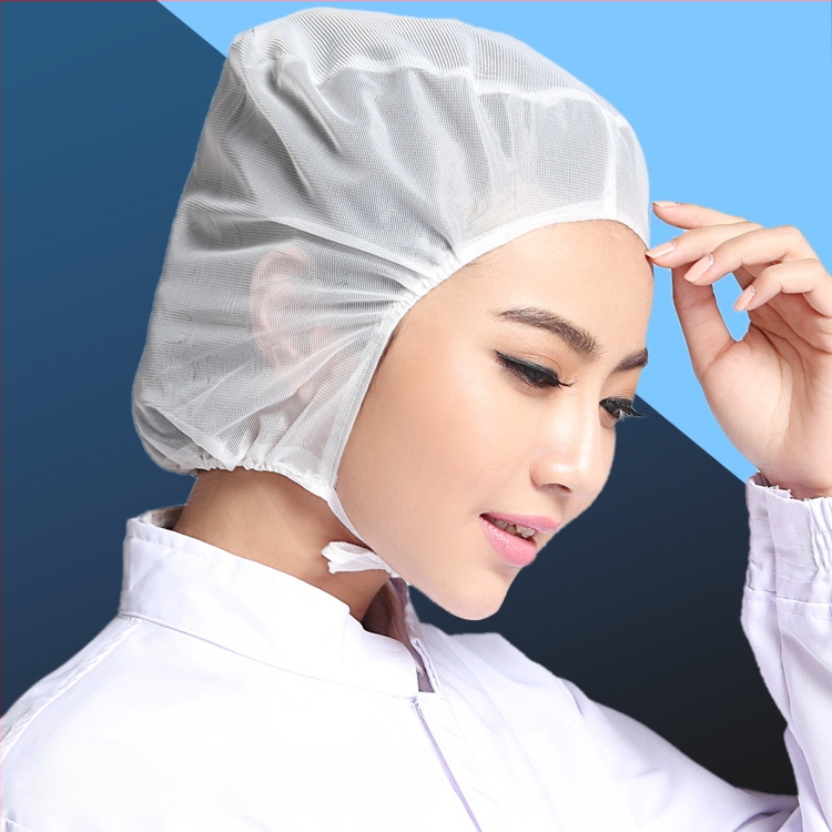 Șapcă din plasă cu căptușeală internă pentru atelierul de la o fabrică alimentară, cu șiret, respirabilă, ușoară, fir warp-knitting