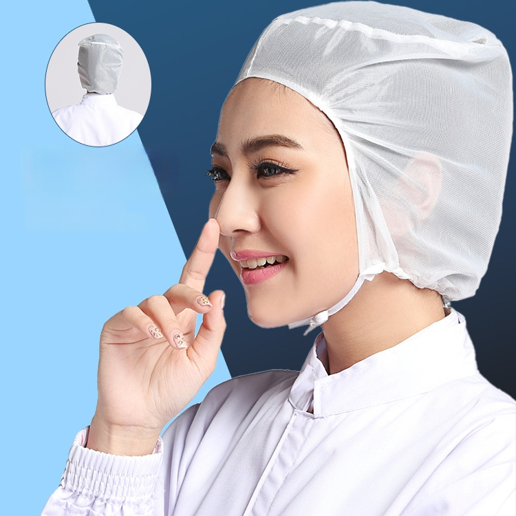 Șapcă din plasă cu căptușeală internă pentru atelierul de la o fabrică alimentară, cu șiret, respirabilă, ușoară, fir warp-knitting