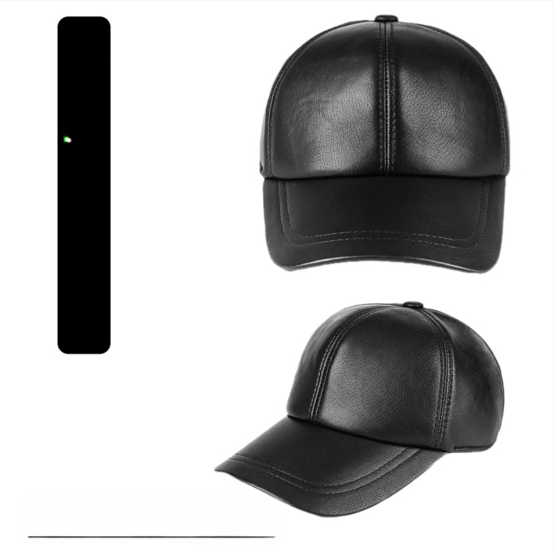 Pălărie plată unisex din piele de capră, bor arc, vârf plat, model monocrom, cusătură simplă; potrivită pentru iarnă, primăvară și toamnă