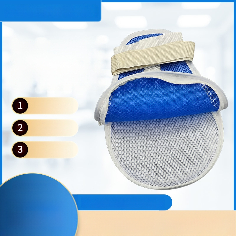 Mănuși de restricție respirabile cu fermoar pentru pacienți și vârstnici — anti-zgâriere, anti-smulgere, plăcuță de protecție încorporată, curele fixe, Material: fibră de poliester