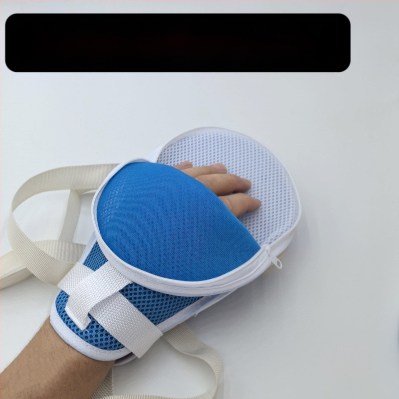 Mănuși de restricție respirabile cu fermoar pentru pacienți și vârstnici — anti-zgâriere, anti-smulgere, plăcuță de protecție încorporată, curele fixe, Material: fibră de poliester