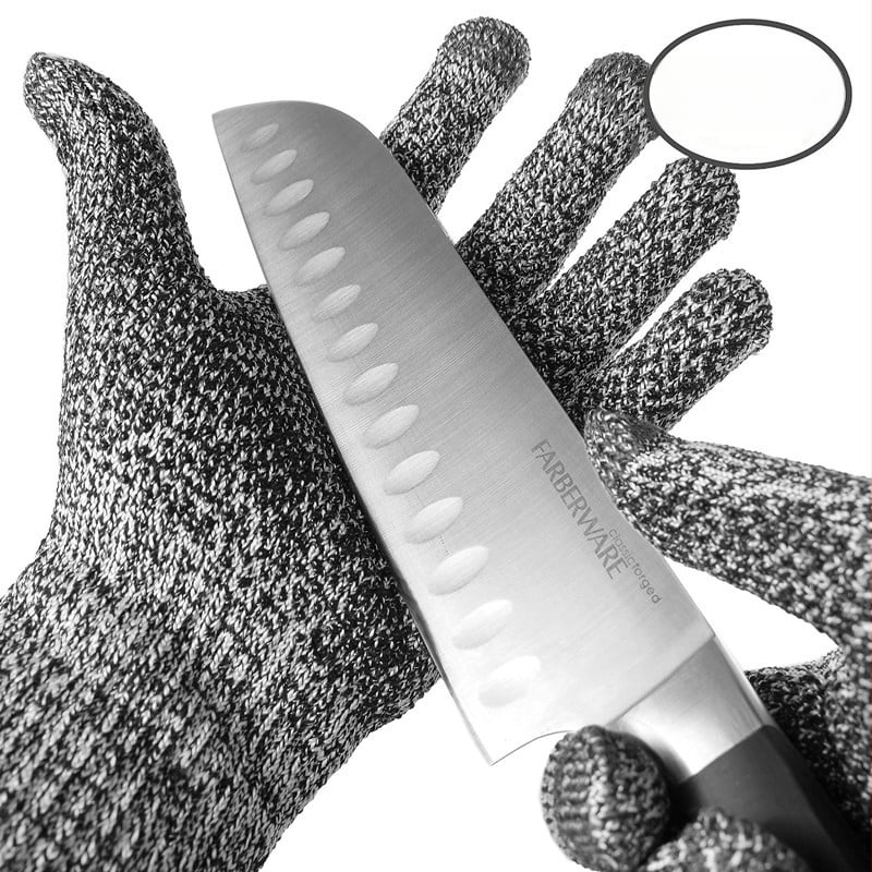 Γάντια προστασίας με αντίσταση κοπής επιπέδου 5, αντίσταση σε μαχαιρώσεις, HPPE-βάση, αντίολισθητική επίστρωση, για κηπουρική, κρεοπωλείο και χειρισμό ψαριών