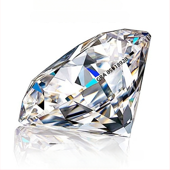 Moissanite κυκλικός λίθος, Eight Hearts Eight Arrows κοπή, VVS διαύγεια, εργαστηριακά καλλιεργημένος πολύτιμος λίθος